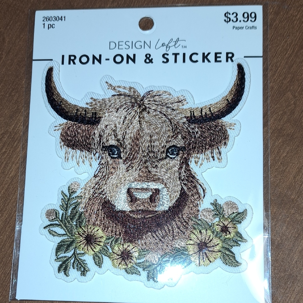 Brown Highland Cow Iron-On Patch/ BUNDLE ONLY 2 OR MORE ITEMS